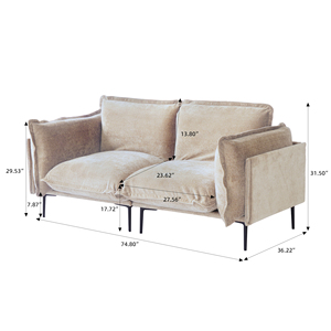 Voxhome Us Drop Shipping Modern Appartement Woonkamer Meubilair 2 <span class=keywords><strong>3</strong></span> 4 5 Zits Beige Fluwelen Modulaire Sectionele Bank <span class=keywords><strong>Sofa</strong></span> <span class=keywords><strong>Set</strong></span> - Product Image 6