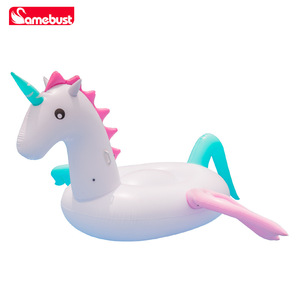 Bouée gonflable licorne Samebust en PVC pour adultes et enfants, siège flottant avec corne et queue - Product Image 4