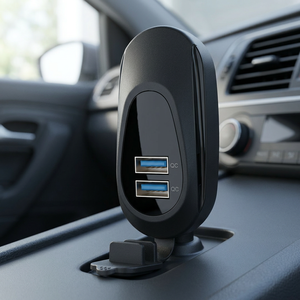 12V 24V 36W Dual USB-A QC3.0 Quick Charge Vertical Panel Mount USB Charger <b>Socket</b> for RV Caravan Campervan Motorhome Bus Coach - Product Image 2