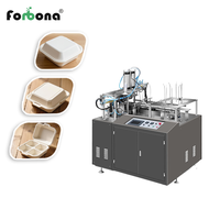 Machine de formage de boîtes d'emballage pour plats à emporter en carton blanc Forbona, contrôlée par PLC, avec moteur à engrenages