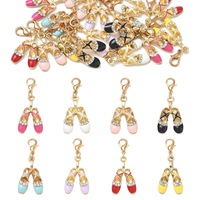 Breloques personnalisées en émail pour chaussures de ballet, pendentifs en strass plaqués or pour chaussures de danse, bracelets, porte-clés, accessoires de danse de ballet en gros