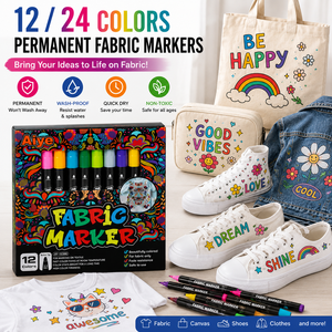 Marqueur textile OEM 24 couleurs, stylo à peinture multicolore, <span class=keywords><strong>encre</strong></span> à base d'eau, idéal <span class=keywords><strong>pour</strong></span> les meilleurs marqueurs textiles <span class=keywords><strong>pour</strong></span> la création de t-shirts - Product Image 2