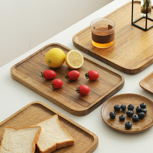 Zebrawood Japanese Style Rectangular Wooden <b>Tray</b> 25x18cm 30x20cm <b>Tea</b> Snack Serving Plate Natural Wood Grain - Product Image 4