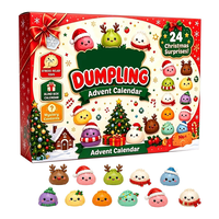 Calendrier de l'Avent de Noël 24 Jours, Coffret Surprise, Jouets Anti-Stress Squishy en Forme de Dumpling, Jouet Surprise de Compte à Rebours des Fêtes