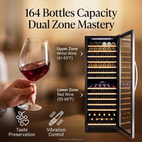Enfriador de Vino de Acero Inoxidable con Compresor Integrado para 24 Botellas, R600A, Temperatura Constante, Bajo Mostrador, con Puerta de Vidrio y LED