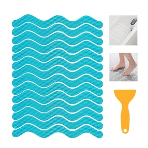 Adhesive Decals with Scraper 24pcs Anti Slip <b>Stickers</b> for Shower Floor Adhesive Bath Treads Safety Bathtub Wave Strips - Product Image 1