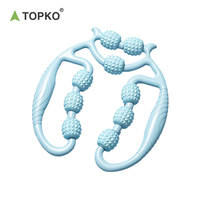 TOPKO Promotion : Rouleau de massage musculaire à 9 roues pour jambes, cou, mains, bras – Relaxation, sport, yoga, exercice