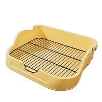 Bac de toilette pour chien avec grille anti-crottes, anti-éclaboussures, tapis absorbant amovible, facile à nettoyer, en plastique, pour l'apprentissage de la propreté des chiots et chiens de petite et moyenne taille