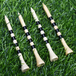 Tees de golf en bambou personnalisés en gros - Tees rayés écologiques pour clubs de golf, écoles et promotions d'événements - Product Image 1