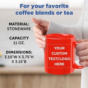 Mug à café personnalisé avec logo, 11 oz, céramique, passe au lave-vaisselle et au micro-ondes, impression double face, finition brillante, cadeau promotionnel - Product Image 5