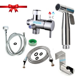 NZMAN Kit Semprotan Bidet Popok Shattaf Stainless Steel, Air Panas/Dingin # NB013-P3