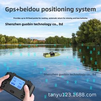 Perahu Umpan GPS Otomatis Kembali Sendiri 4-Kompartemen Jangkauan Kontrol 600m Kapasitas Muatan 2kg 99 Titik GPS Kecepatan Maks 2.5km/jam Remote Fish
