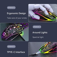 Utilisation de jeu de haute qualité charge 7 couleurs rétro-éclairage souffle double Mode confort Gamer souris souris de jeu sans fil Rechargeable