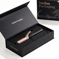 Boîte magnétique personnalisée et boîte cadeau noire pour nettoyant visage, produits de soins personnels, papier noir brillant