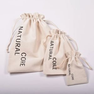 Eco Friendly Cotton Canvas Drawstring Promotions Bag <b>String</b> Dust Bag With Custom Design - Product Image 1