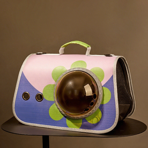 Grosir tas hewan peliharaan lipat PU mewah modis ransel bahu luar ruangan penutup ritsleting portabel untuk anjing kucing kecil - Product Image 5