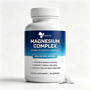 Cápsulas de Complejo de Magnesio OEM, Suplemento de Vitaminas y Minerales para Adultos y Adolescentes, Promueve un Sueño Reparador, Huesos y Músculos Más Fuertes - Product Image 1