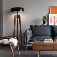 Lampe sur pied en bois massif BGST E27 LED, trépied, hauteur réglable, intensité variable, éclairage pour hôtel, chambre à coucher, salon