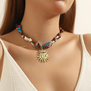 Avrupa ve Amerika'da Çok Satan Takı Uzun Kumaş Kolye Hafif Lüks Yüksek Kaliteli Çoklu Kolye Ucu İnci Rengi İpek Eşarp - Product Image 2