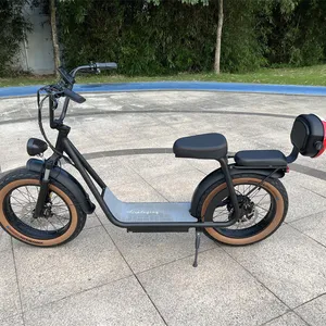 EcoSmart Cargo Electric Utility Scooter for Adults with two seats and rear storage box