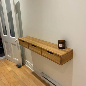 Console flottante en chêne de haute qualité avec tiroirs, couleur personnalisée, mobilier moderne pour salon, design en bois massif - Product Image 3
