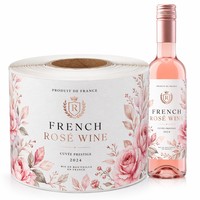 Étiquettes autocollantes en vinyle personnalisées, résistantes aux rayures, aux UV, avec estampage or pour bouteilles de vin, de whisky et de liqueurs