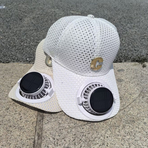 New Solar-<b>Powered</b> Fan Cap Summer Extended Brim <b>Mesh</b> Breathable Sun Protection Custom Baseball Cap - Product Image 4