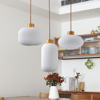 Lámpara de Techo Estilo Zen Antiguo para Restaurante Japonés, Lámpara de Noche de Vidrio con Suspensión LED para Habitaciones Tatami y Hoteles