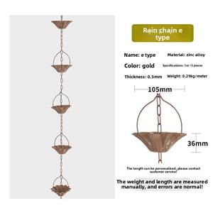 Chaîne de pluie solaire Sunsbuild tendance en fer et zinc, finition brillante, style antique doré de luxe, autoportante pour balcon, terrasse, jardin - Product Image 4