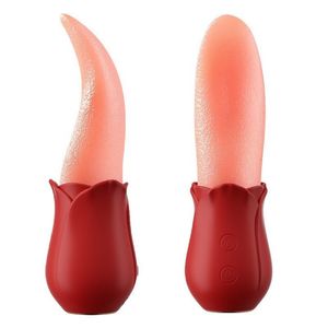 Lingua fiore rosa vibratore per le donne altri prodotti del sesso per il capezzolo clitoride stimolazione giocattoli sessuali - Product Image 1