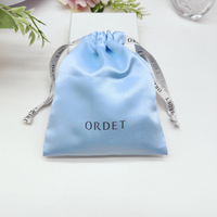 Pochette en satin de soie écologique et recyclable, résistante à l'humidité, avec cordon de serrage et logo personnalisé pour bijoux ou emballage cadeau