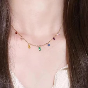 กำไลข้อมือแฟชั่นผู้หญิง ประดับเพชรซิคอนสีสันสดใส สไตล์โบฮีเมียนหรูหราเบาๆ เหมาะสำหรับใส่ไปทะเล ทำจากสแตนเลส ขายส่ง - Product Image 5