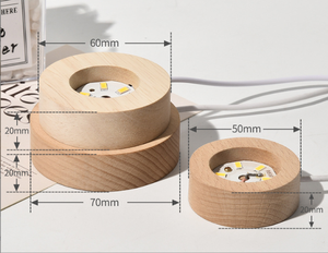 Solid Beech Wood Base Warm White <strong>LED</strong> <strong>Night</strong> <strong>Light</strong> for 3D Crystal Ball Display USB Powered Home Decor Bedside Lamp - Product Image 3