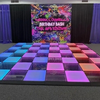 Contrôle sans fil Led lampadaires 3d magnétique mariage fête led sol Magnet Abyss Mirror Rainbow Floor Tile