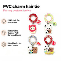 Pendentif Ourson Kawaii en PVC Souple, Cordon Téléphone, Élastique à Cheveux Spirale, Bracelet Détachable, Accessoire Cheveux DIY pour Filles