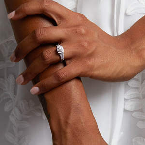 Bague de luxe pour femme, bijoux en diamant, accessoires de mariage, bague de fiançailles en or blanc 18 carats avec diamant naturel pour femme - Product Image 4