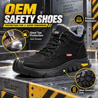 Bottes de sécurité montantes à doublure fourrée pour l'hiver, avec embout en acier anti-écrasement, résistantes à l'usure, pour travaux industriels par temps froid, OEM