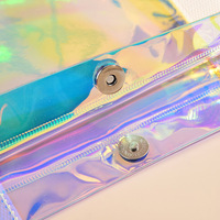 Sac fourre-tout en PVC holographique recyclé, logo personnalisé, écologique, réutilisable, sac de marché, cadeau d'entreprise, vente en gros, OEM