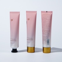 Tubes cosmétiques en plastique rose et argenté dégradé personnalisables de 100 ml et 150 ml avec bouchon à vis doré et étiquetage pour masque capillaire et lotion corporelle