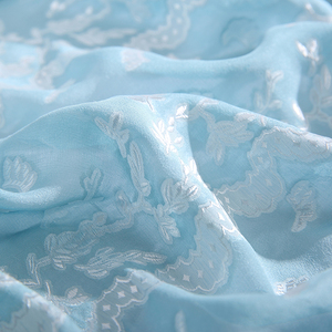 Venta caliente 12,<span class=keywords><strong>5</strong></span> MM azul cielo de seda viscosa jacquard de tela - Product Image 5