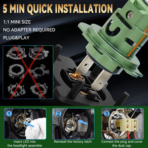 Vente en gros de phares LED H4 en aluminium haute puissance, étanches IP68, 12V 40W 20000lm 6000K Canbus pour voiture universelle - Product Image 6