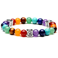 Bracelet pendentif OM par Hindu Yoga bouddhisme bijoux en acier inoxydable mode chaîne lien bracelets pour femmes hommes amulette perles de charme
