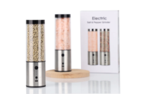 Moulin à sel et à poivre électrique en métal SUNWAY SWA-WG37, ensemble de 2 pièces, entièrement automatique, réglable, rechargeable par USB