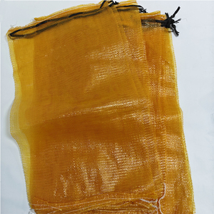 Wholesale Eco-friendly PP PE Mesh <b>Packaging</b> <b>Bags</b> Yellow Mesh <b>Bag</b> with Drawstring Closure for Garlic Citrus and Ginger - Product Image 1