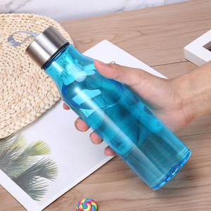Bouteille d'eau en plastique de 600 ml avec corde, réutilisable, translucide, pour publicité promotionnelle économique - Product Image 5