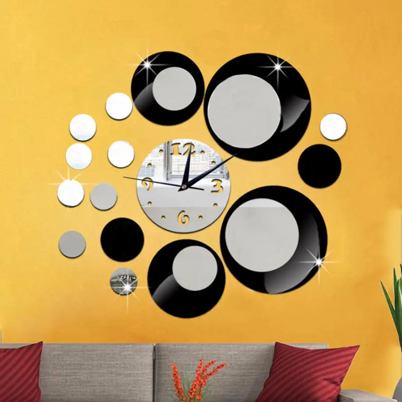 Factory direct selling crystal three-dimensional acrylic wall clock creative wall decoration clock in living room