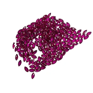 HQ Gems 3A Marquise Shape Small Size 1.5x3mm Synthetic Blood Ruby Red 8# Loose Gemstones