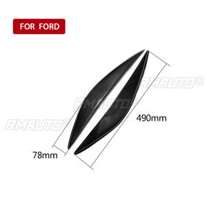 1 paire de couvre-phares en fibre de carbone véritable pour Ford Fiesta MK6 2002 2003 2004 2005, accessoires de voiture - Product Image 3