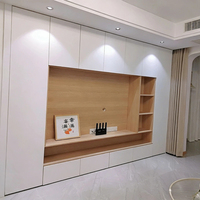 Mueble de TV de Pared Completo de Diseño Personalizado, Líneas Limpias, Ecológico y Seguro
