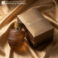 Botella de Perfume Vacía de Vidrio Esmerilado Ámbar de 100 ml con Cuello Prensado, Base Gruesa, Atomizador, Logotipo Personalizado, Fragancia de Lujo